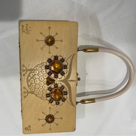 Vintage 1960's Enid Collins 'Night Owl' Wood Box Bag - Picture 11 of 11